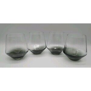 4 Stemless Wine Glasses Smoke Grey Gradient
